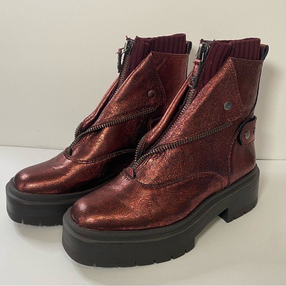 New Sam Edelman Linds Bordeaux Zip Boots - Picture 2 of 5